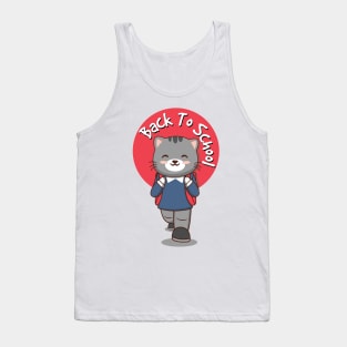 Back To School Cat Tank Top